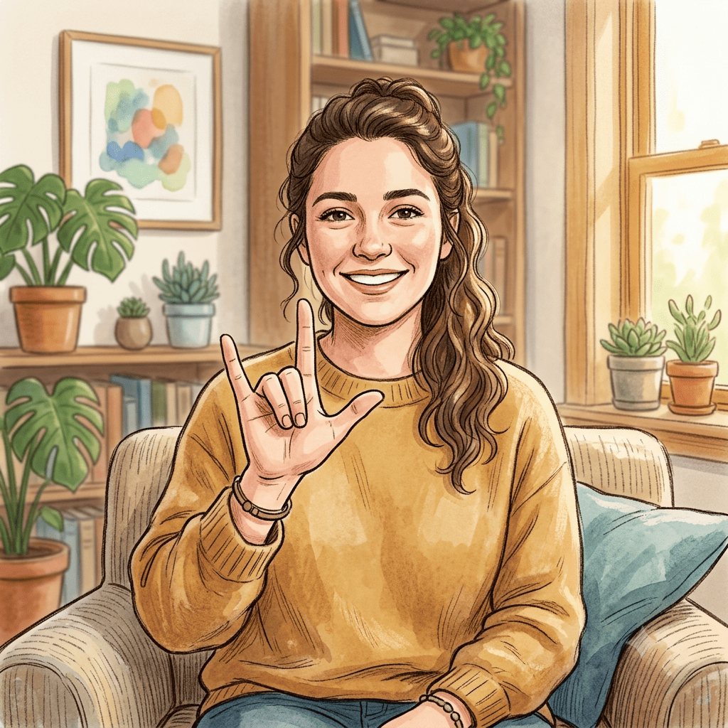 cómo decir te amo en lenguaje de señas dibujo